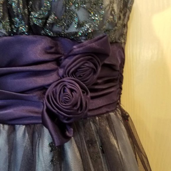 B Darlin dark blue / indigo purple party dress - Picture 4 of 6
